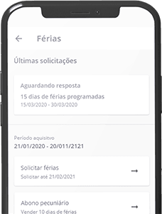 Tela do Fériasweb no celular